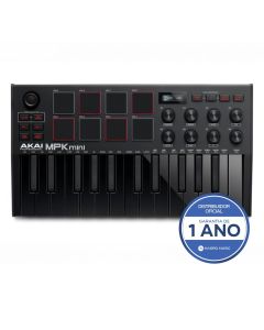 Teclado Controlador Midi Akai Mpk Mini Mk3 Black 25 Teclas